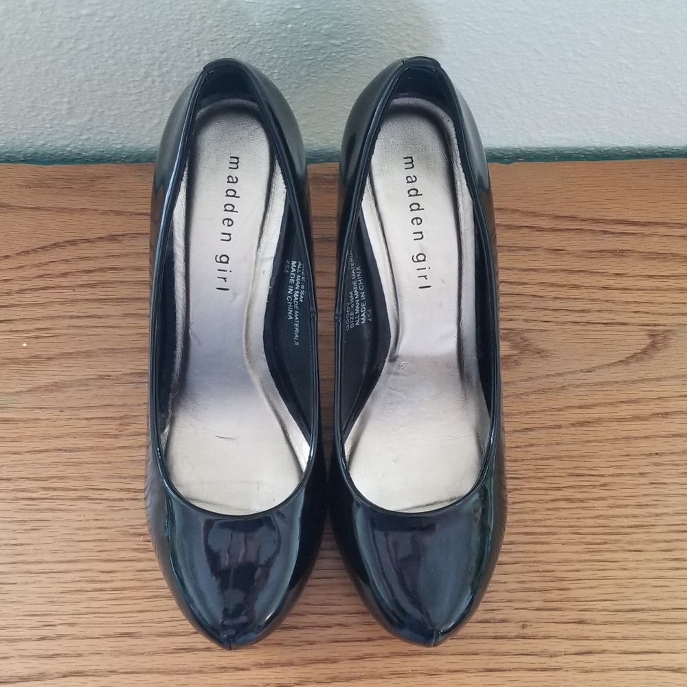 Madden Girl Black Patent Heels Sz. 6.5